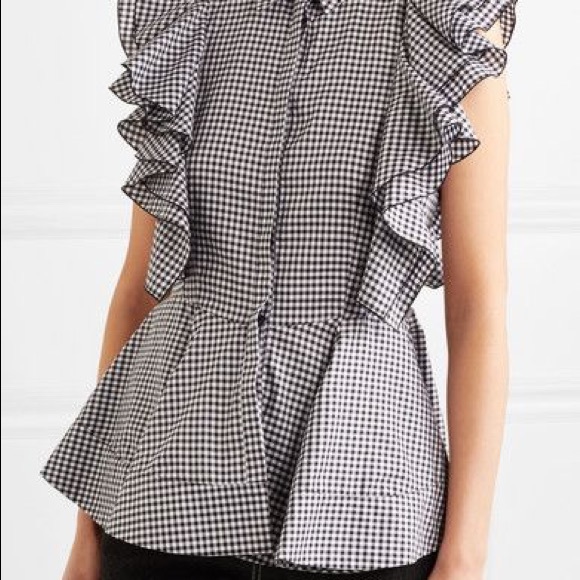 🇮🇹Brand New, Made in Italy, Ruffle Peplum Shirt - Picture 2 of 4